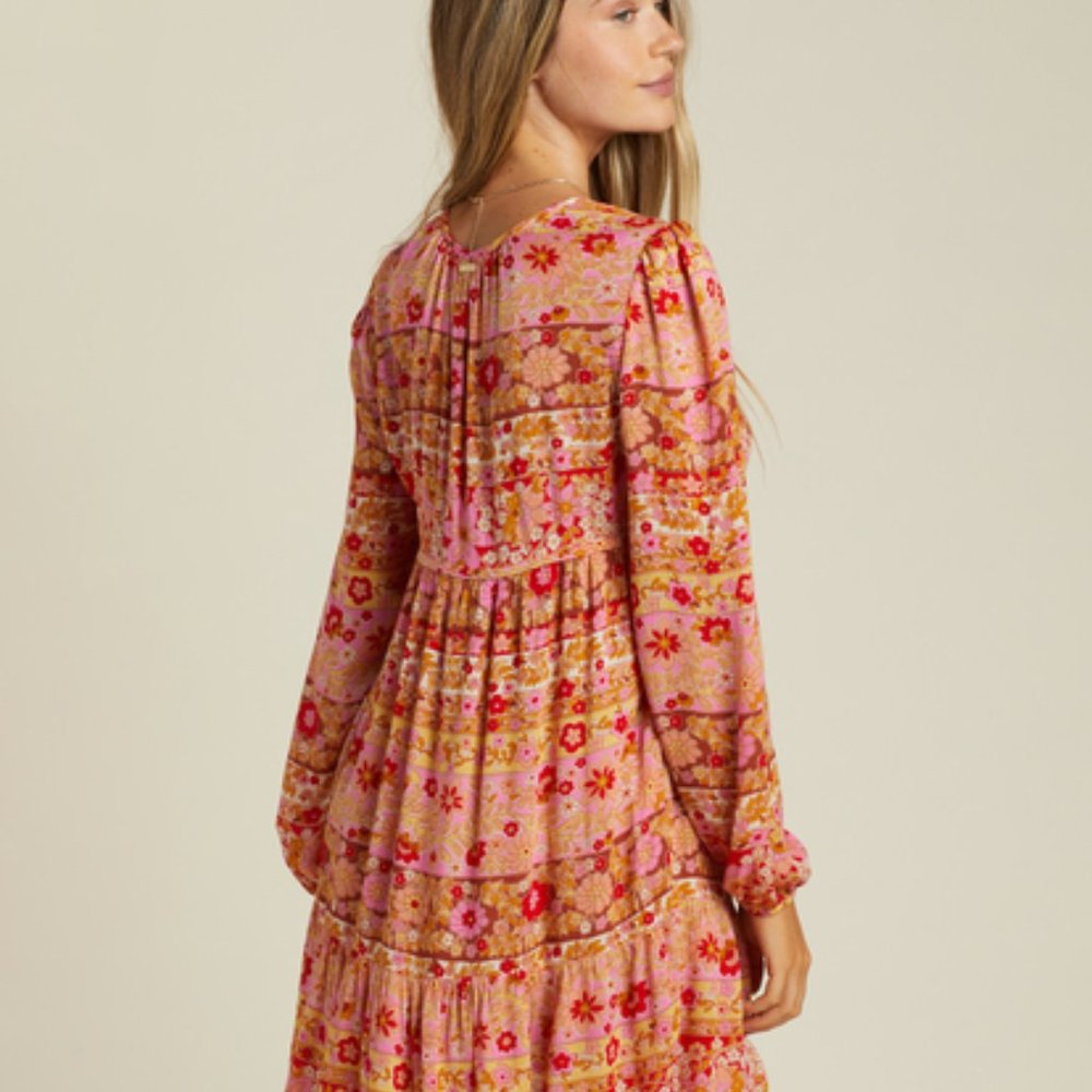 Billabong Hearts Desire Long Sleeve mini dress Size M